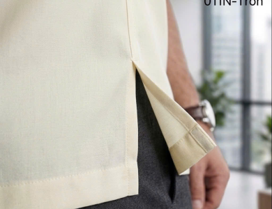Áo Sơ Mi Nam Ngắn Tay Có Túi Vạt Ngang Xẻ Tà SM 011N
