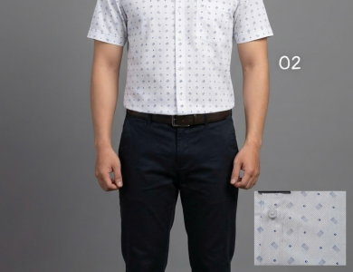 Áo Sơ Mi Hoạ Tiết Vạt Ngang SM 019N_A