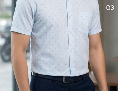 Áo Sơ Mi Hoạ Tiết Vạt Ngang SM 019N_A