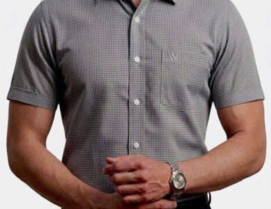 Áo Sơ Mi Tay Ngắn Cao Cấp Hoạ tiết Houndstooth SM 012N - Wincent Việt Nam