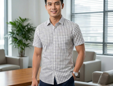 Áo Sơ Mi Nam Ngắn Tay Không Túi Vạt Bầu SM 018N -Wincent Việt Nam