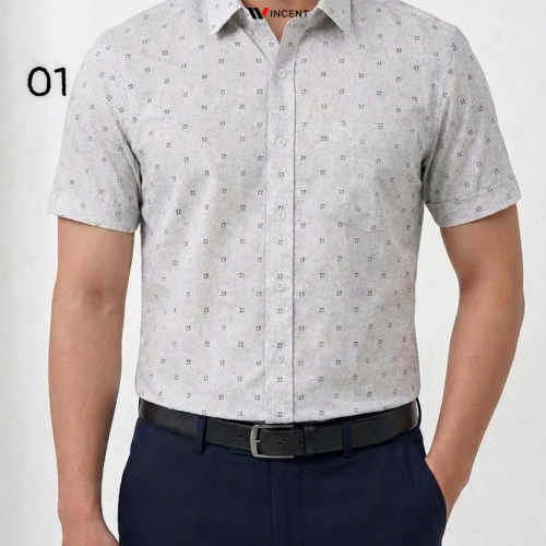 Áo Sơ Mi Hoạ Tiết Vạt Ngang SM 019N_A
