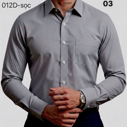 Áo Sơ Mi Tay Dài Cao Cấp Sọc Nhuyễn SM 012D