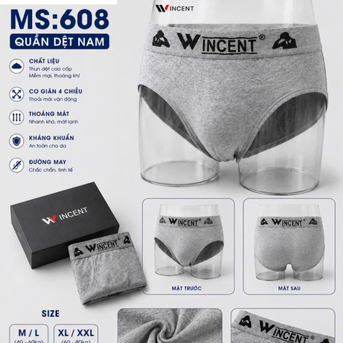 Quần Lót Nam Sợi Dệt Brief Win 608