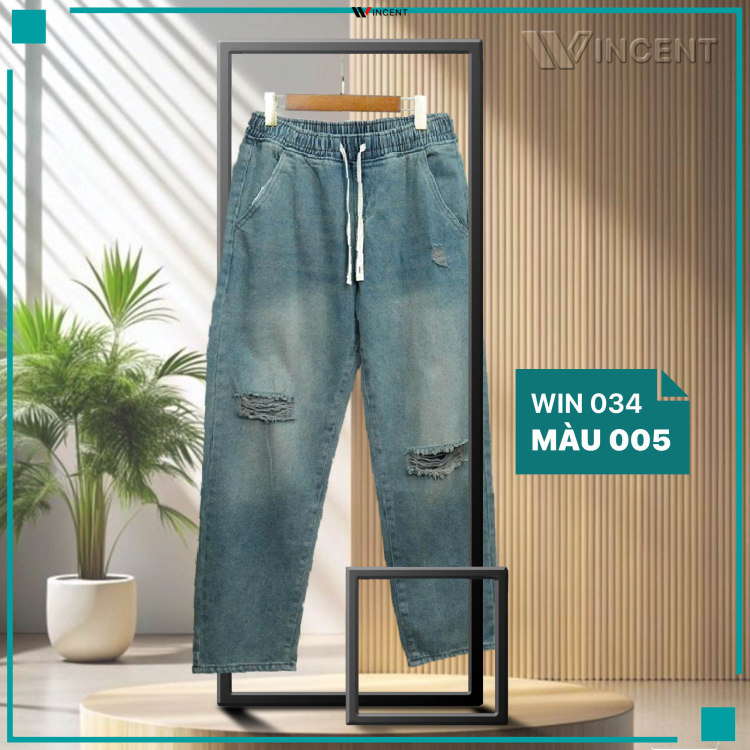 Quần Jean Nam Cao Cấp  baggy Win 034