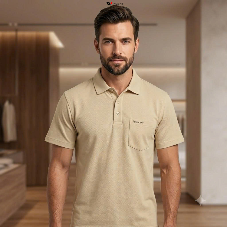 Áo Thun Polo Dệt Vải Cá Sấu Mắt Chim Có Túi A015R - Wincent Việt Nam