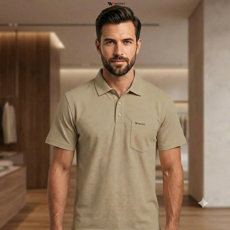 Áo Thun Polo Dệt Vải Cá Sấu Mắt Chim Có Túi A015R - Wincent Việt Nam