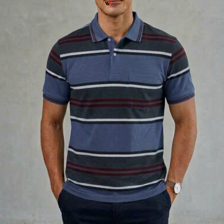 Áo Polo Nam Cotton Kẻ Sọc Có Túi A018 - Wincent Việt Nam