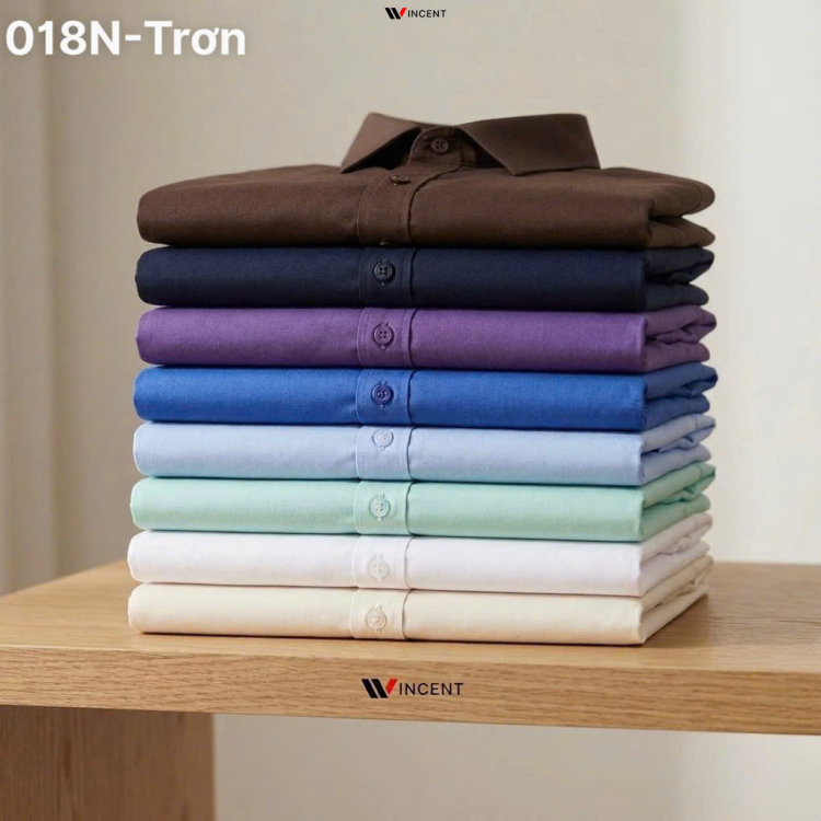 Áo Sơ Mi Không Túi Nhiều Màu SM 018N Trơn