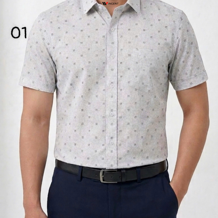 Áo Sơ Mi Hoạ Tiết Vạt Ngang SM 019N_A