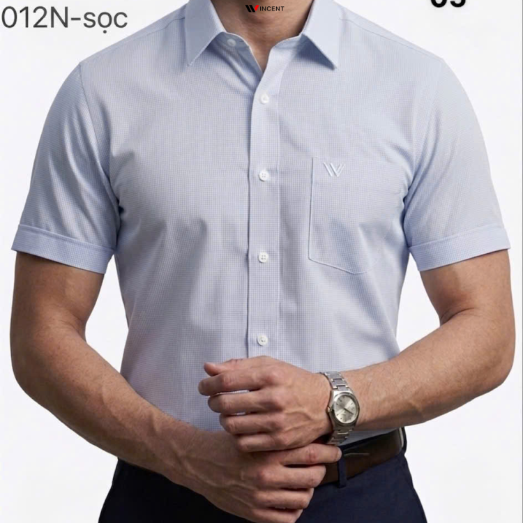 Áo Sơ Mi Cao Cấp Tay Ngắn Sọc Nhuyễn SM 012N