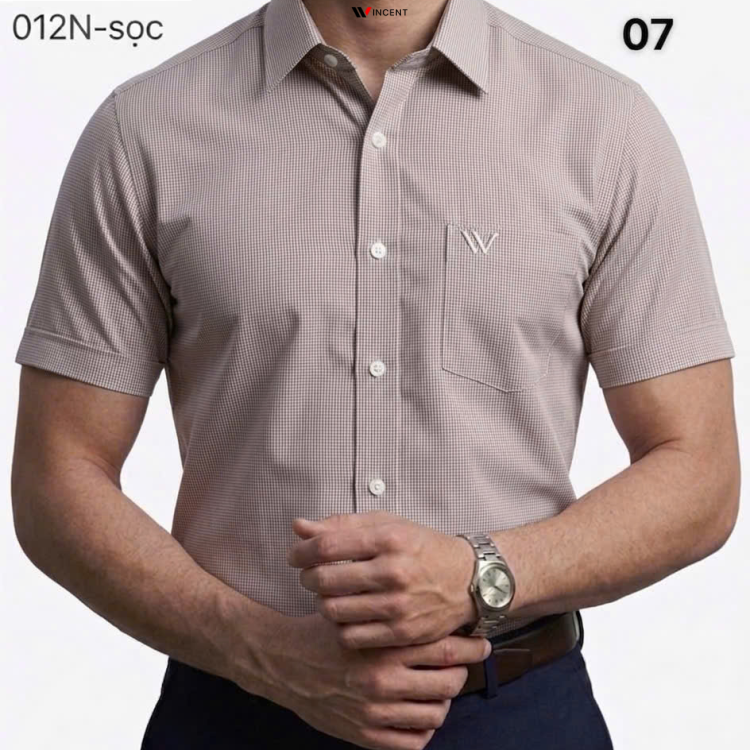 Áo Sơ Mi Cao Cấp Tay Ngắn Sọc Nhuyễn SM 012N
