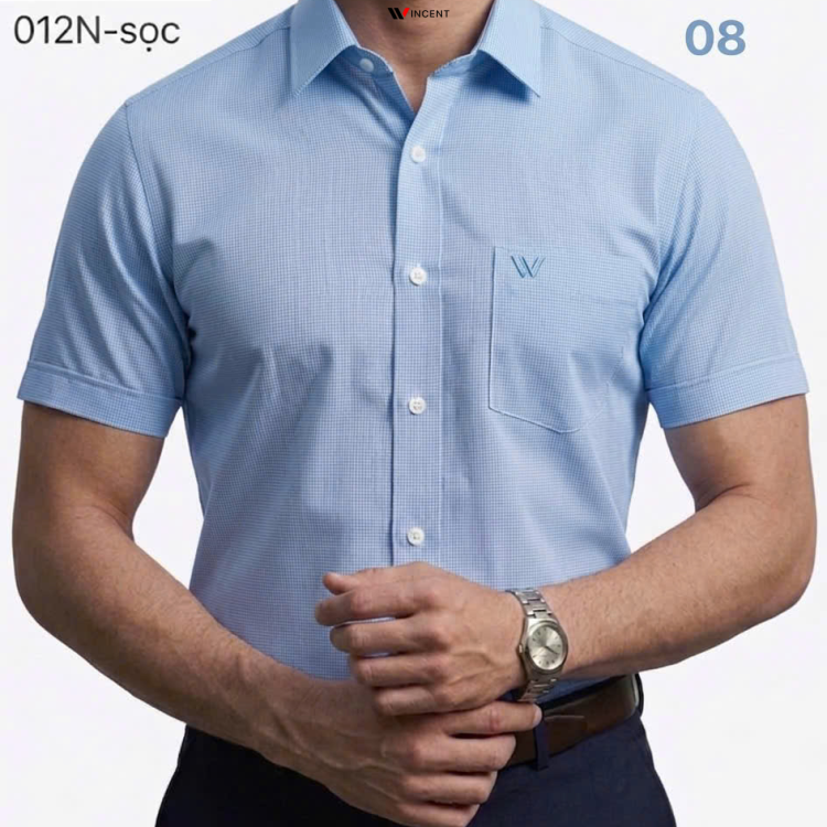 Áo Sơ Mi Cao Cấp Tay Ngắn Sọc Nhuyễn SM 012N