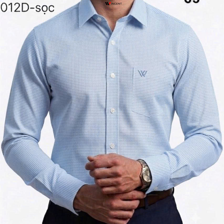 Áo Sơ Mi Tay Dài Cao Cấp Hoạ tiết Houndstooth SM 012D - Wincent Việt Nam