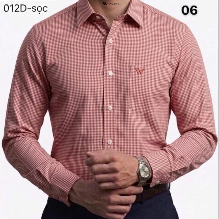 Áo Sơ Mi Tay Dài Cao Cấp Hoạ tiết Houndstooth SM 012D - Wincent Việt Nam