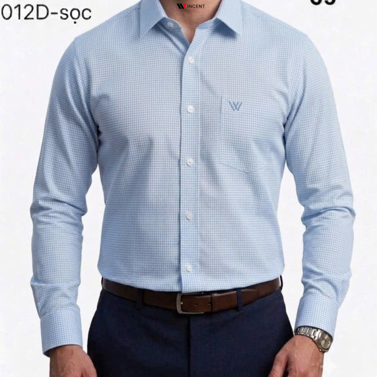 Áo Sơ Mi Tay Dài Cao Cấp Hoạ tiết Houndstooth SM 012D - Wincent Việt Nam