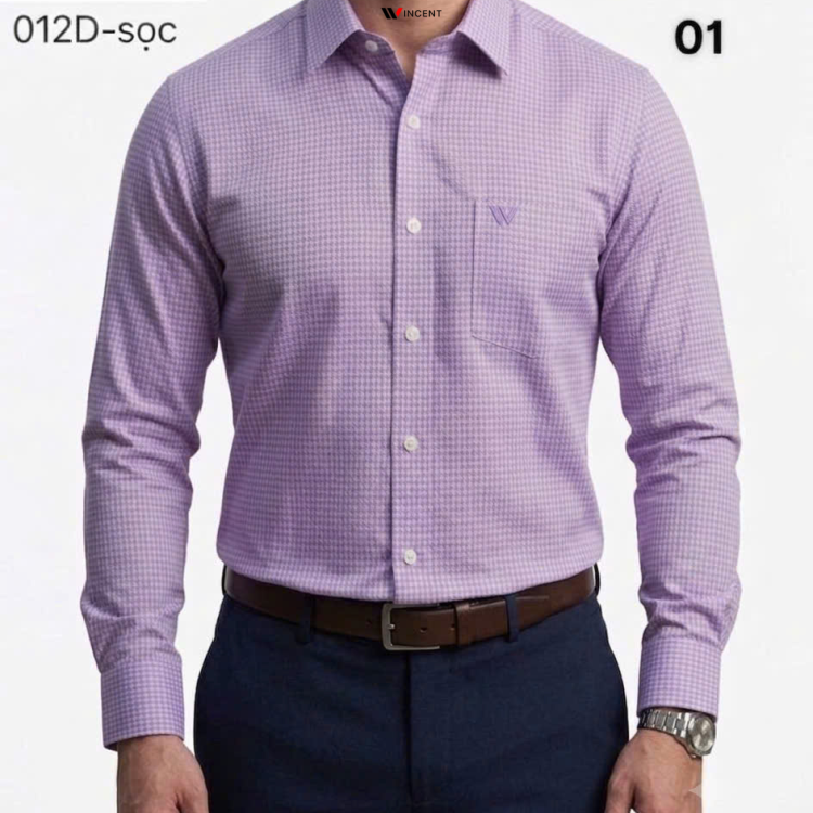 Áo Sơ Mi Tay Dài Cao Cấp Hoạ tiết Houndstooth SM 012D - Wincent Việt Nam