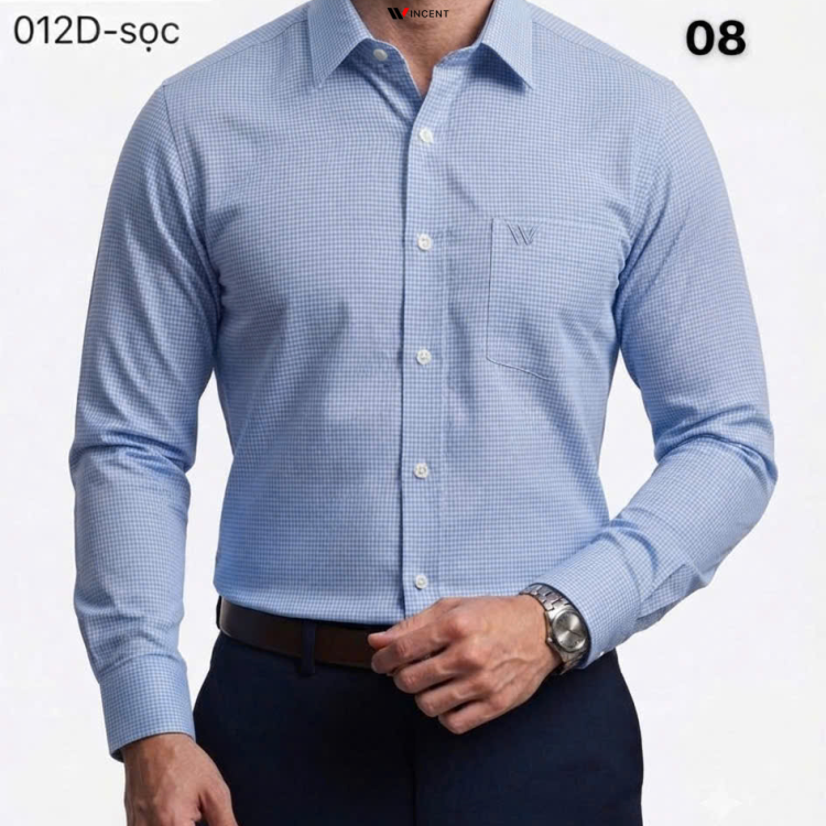 Áo Sơ Mi Tay Dài Cao Cấp Hoạ tiết Houndstooth SM 012D - Wincent Việt Nam