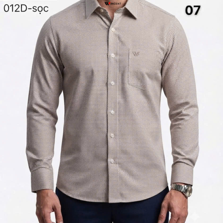 Áo Sơ Mi Tay Dài Cao Cấp Hoạ tiết Houndstooth SM 012D - Wincent Việt Nam