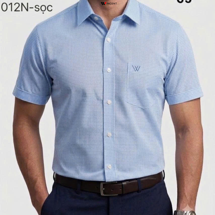 Áo Sơ Mi Tay Ngắn Cao Cấp Hoạ tiết Houndstooth SM 012N - Wincent Việt Nam