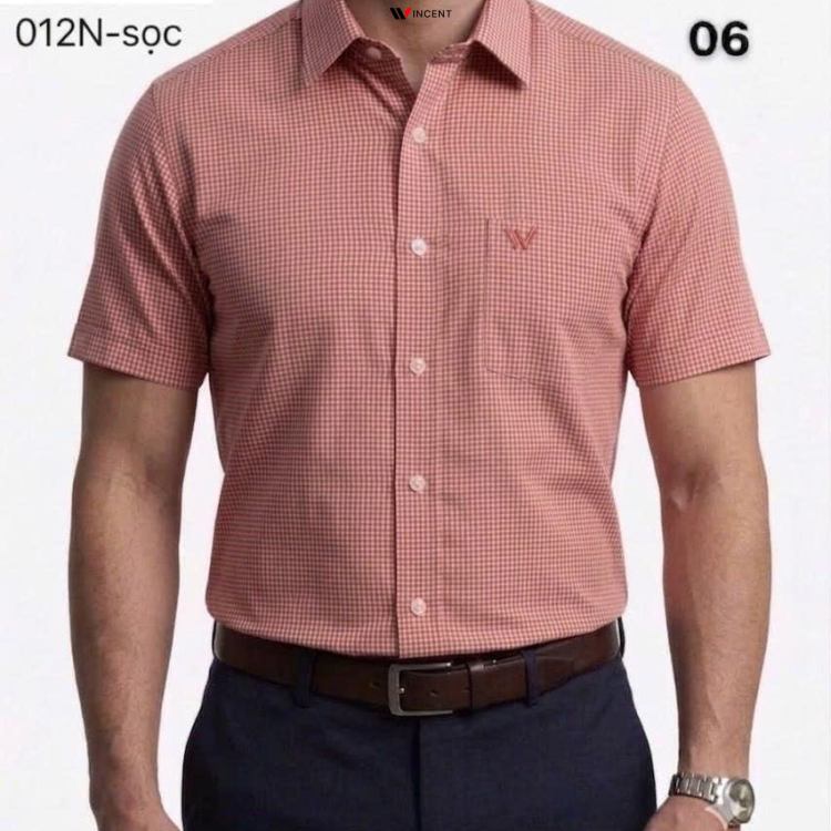 Áo Sơ Mi Tay Ngắn Cao Cấp Hoạ tiết Houndstooth SM 012N - Wincent Việt Nam