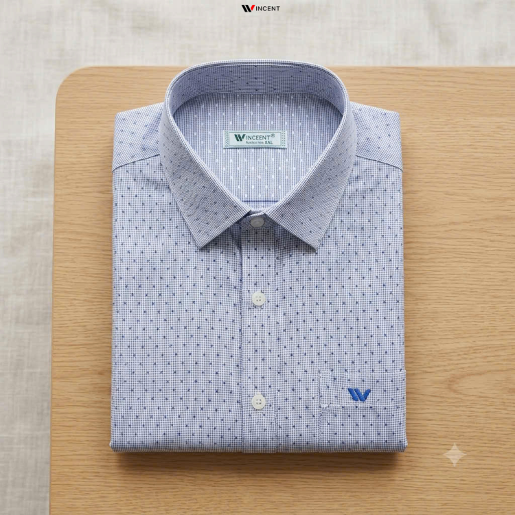 Áo Sơ Mi Nam Cao Cấp Ngắn Tay Vạt Ngang Có Xẻ Tà SM 011N Sọc - Wincent Việt Nam